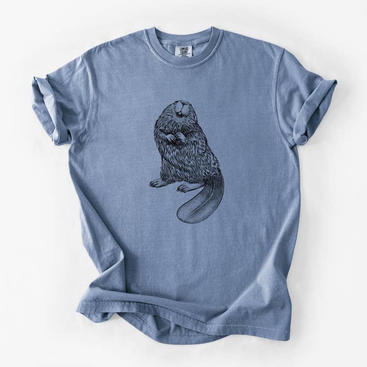 North American Beaver - Castor canadensis - Unisex Comfort Colors Garment-Dyed Heavyweight T-shirt for wholesale by Because Tees