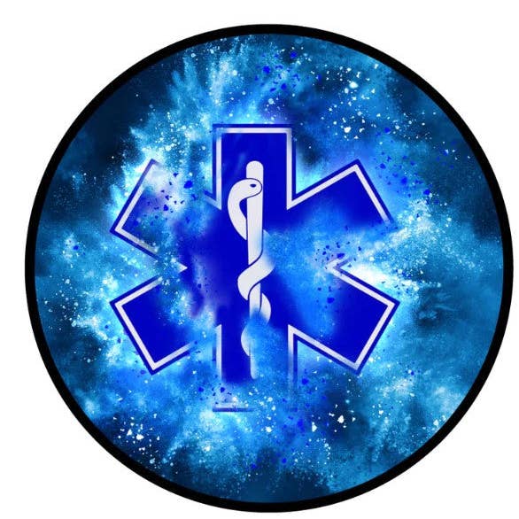 Housse pour pneu de secours Paramedic Insignia Blue Explosion pour la vente par Dirty Acres