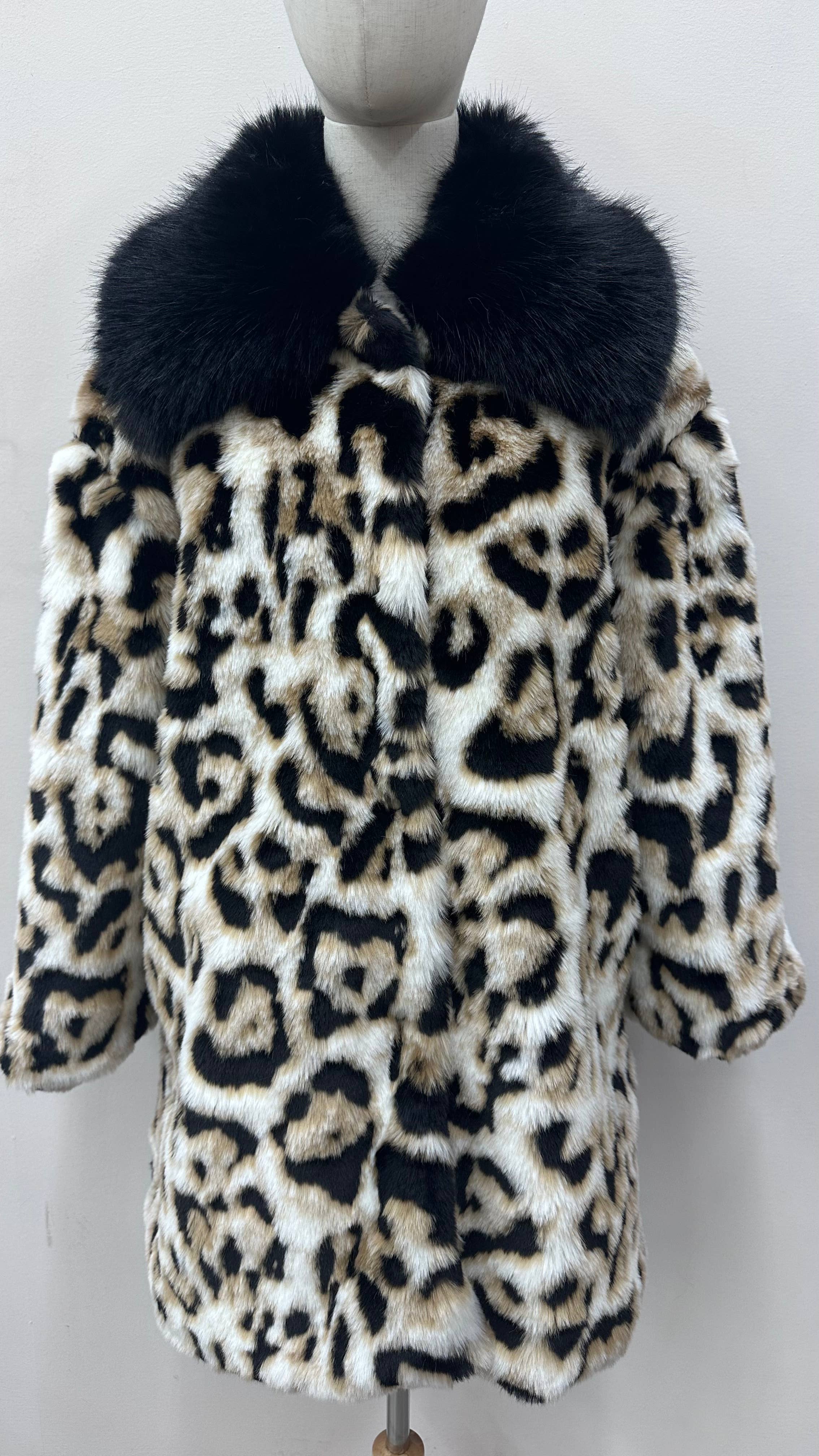 Beige SPOTTED FAUX FUR JACKET for wholesale on Faire1