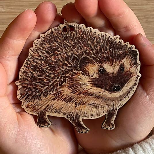 Wooden Hedgehog Christmas tree decoration | Woodland | Eco for wholesale by Fearless Flamingo