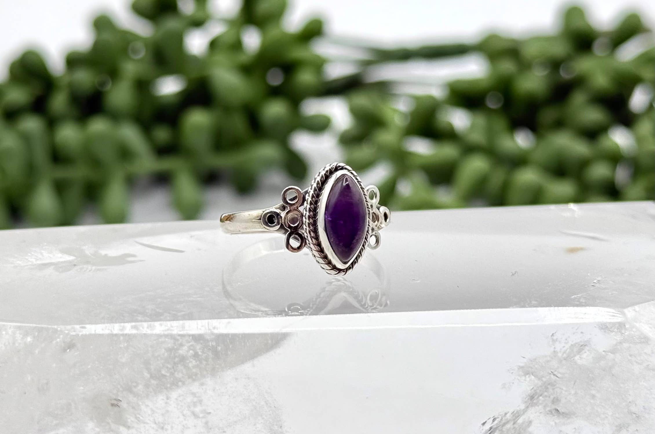 Meraki Gemstones - Wholesale Single Stone/Solitaire Ring - Amethyst Semi-Precious Gemstone 925/Sterling Silver Ring4