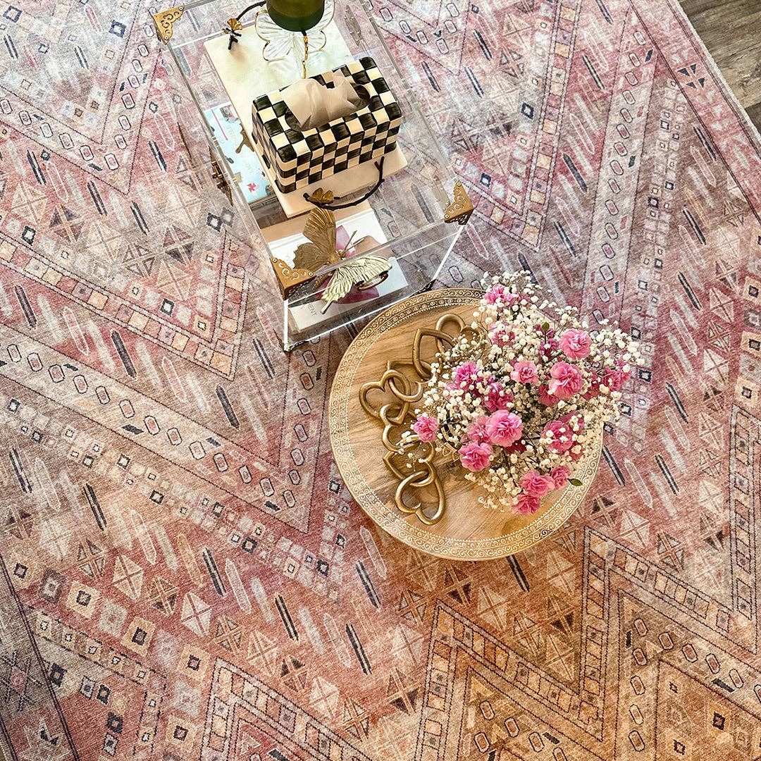 Well Woven - Venta al por mayor Alfombra pequeña - Alfombra Anya Vintage Tribal Chevron roja de tejido plano19