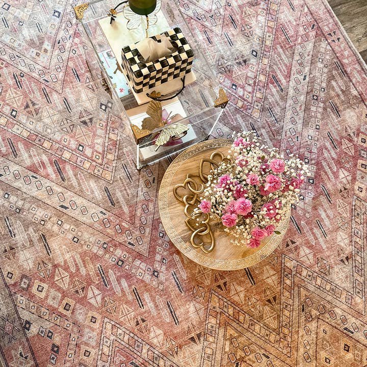 Well Woven - Venta al por mayor Alfombra pequeña - Alfombra Anya Vintage Tribal Chevron roja de tejido plano19