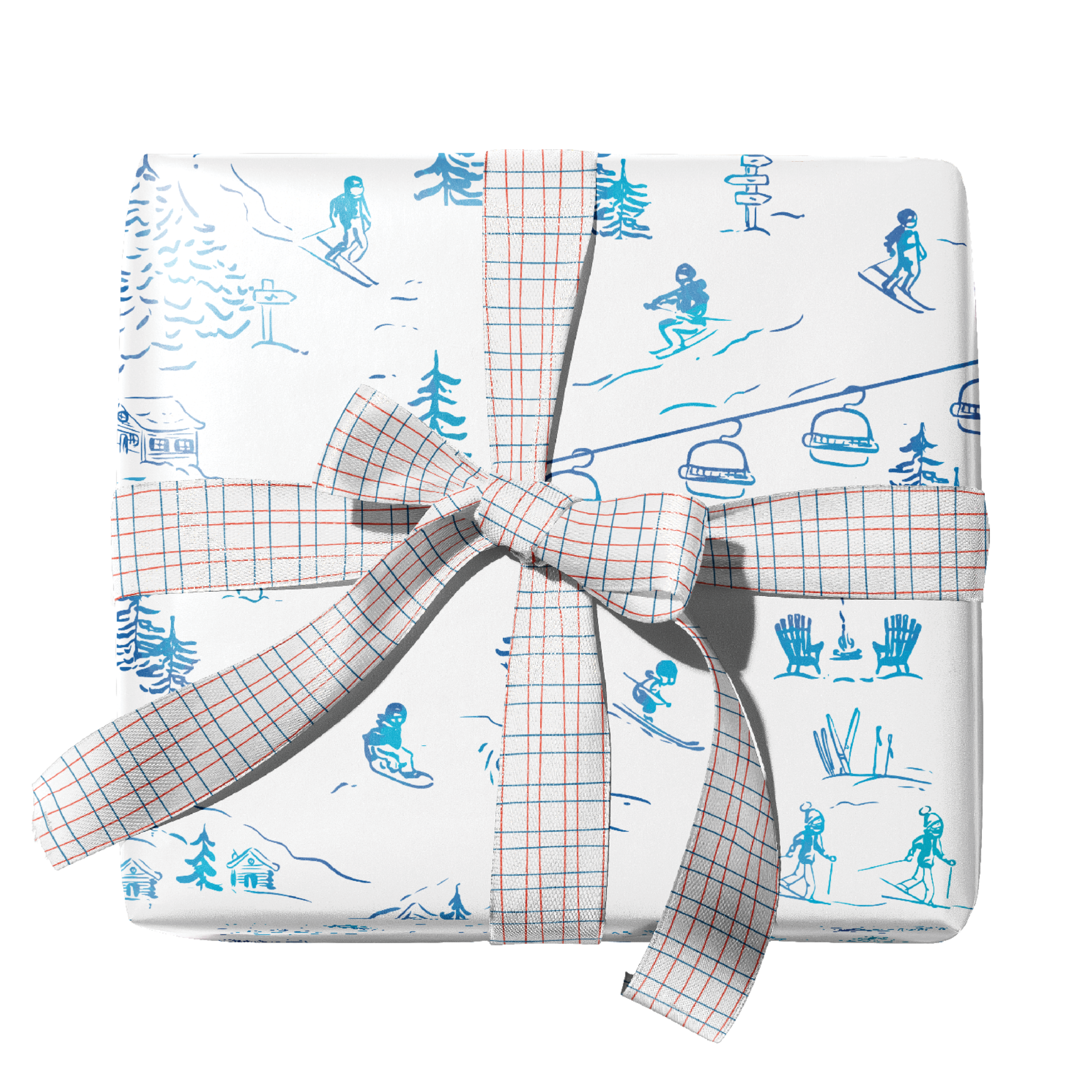 Ramus & Co. - Wholesale Wrapping Paper Roll - Ski Toile Gift Wrap Double-Sided0