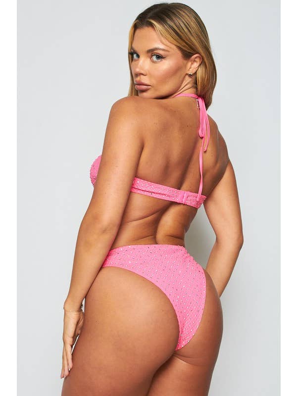 BANJUL - Wholesale Two Piece Swimsuit - Women's - BCCTRS71163 2Pcs Rhinestone Bikini Set - Sale6