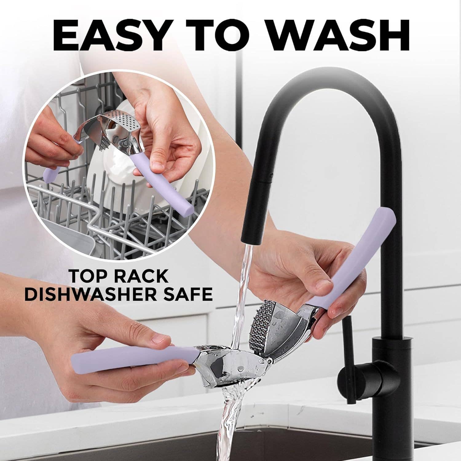 Zulay Kitchen - Wholesale Kitchen Tool/Gadget - Garlic Press Stainless Steel w/ Peeler and Brush6