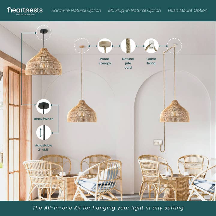 heartnests - Wholesale Chandelier/hanging light - Lombok Jute Pendant Light5