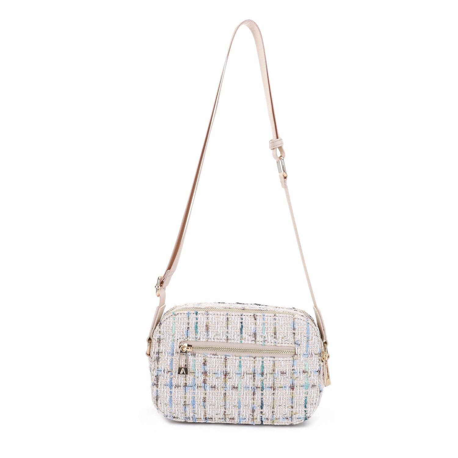 MiMi Wholesale - Wholesale Crossbody Bag - Women's - Graciela Tweed Double Zip Women's Crossbody Bag4