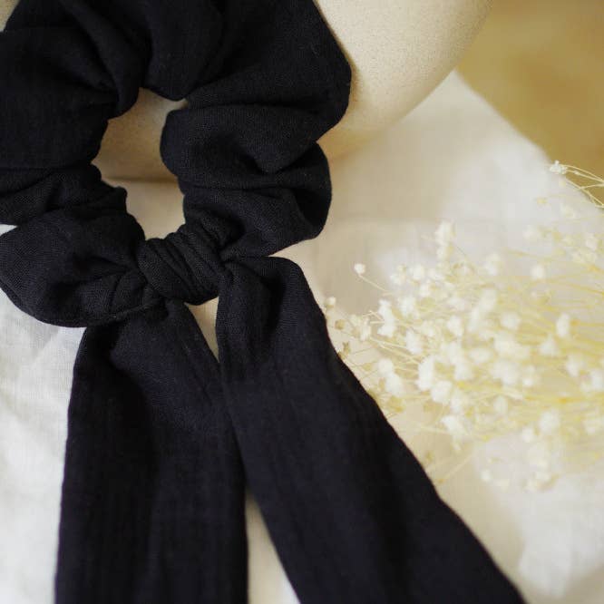 Lazo Clea de Algodón de Doble Gasa Negro para venta al por mayor de Bohomane