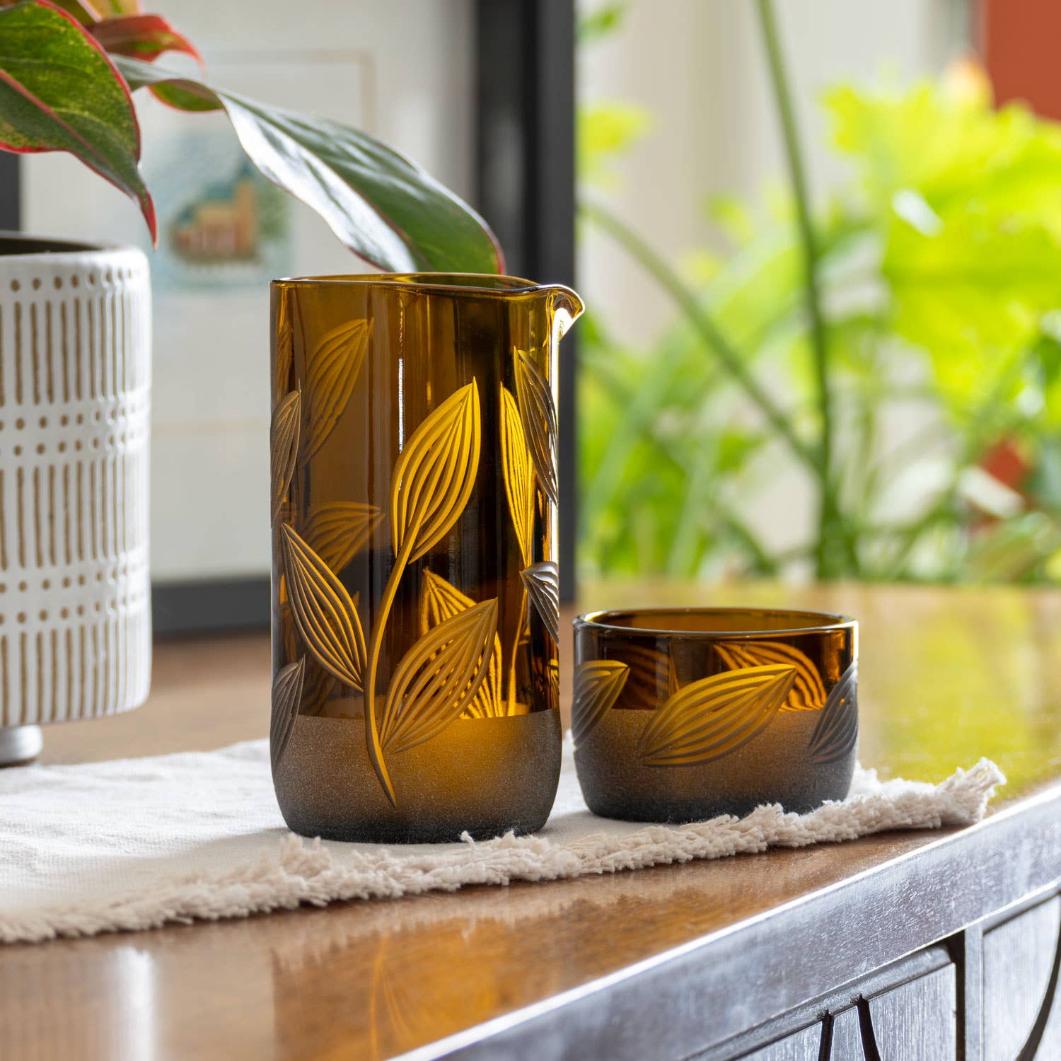 Rolf Glass – Jarro por atacado – Jarro de 13oz e Mini Sipper de 2” Twice Around Citrus Garden5