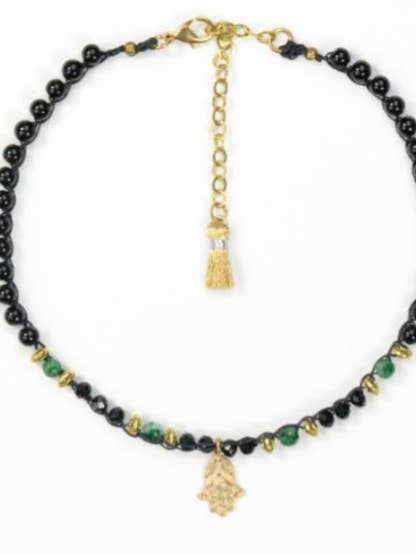 Charmed Hamsa Choker Necklace for wholesale by Sigalie Jewelry