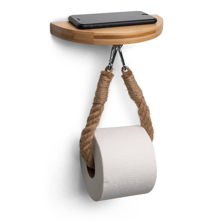 Arrow and Stem - Wholesale Toilet Paper Holder - Bamboo Toilet Paper Holder Rope with Shelf1
