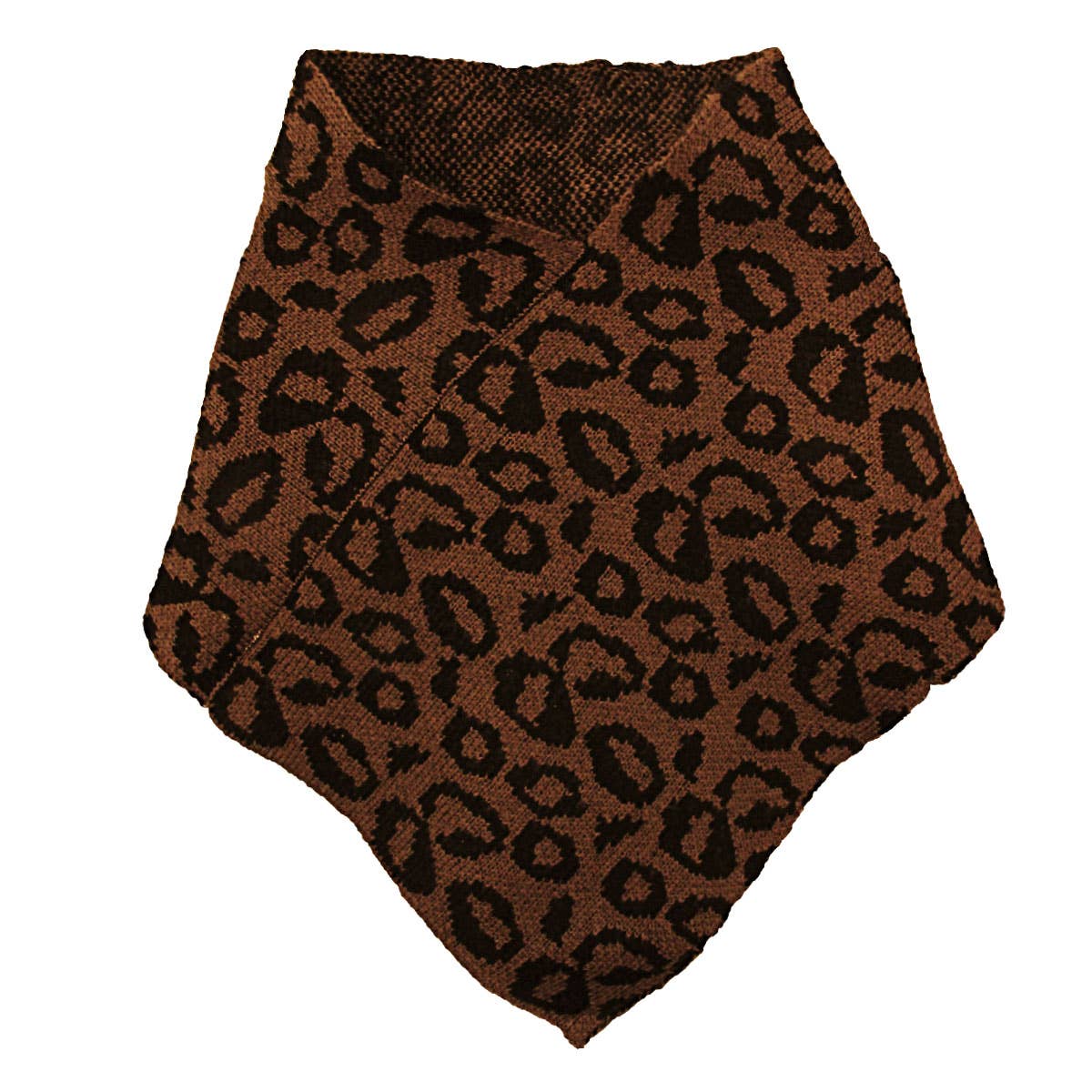 PinktownUSA – Cachecol - Mulher por atacado – Lenço de tubo triangular leopardo marrom1