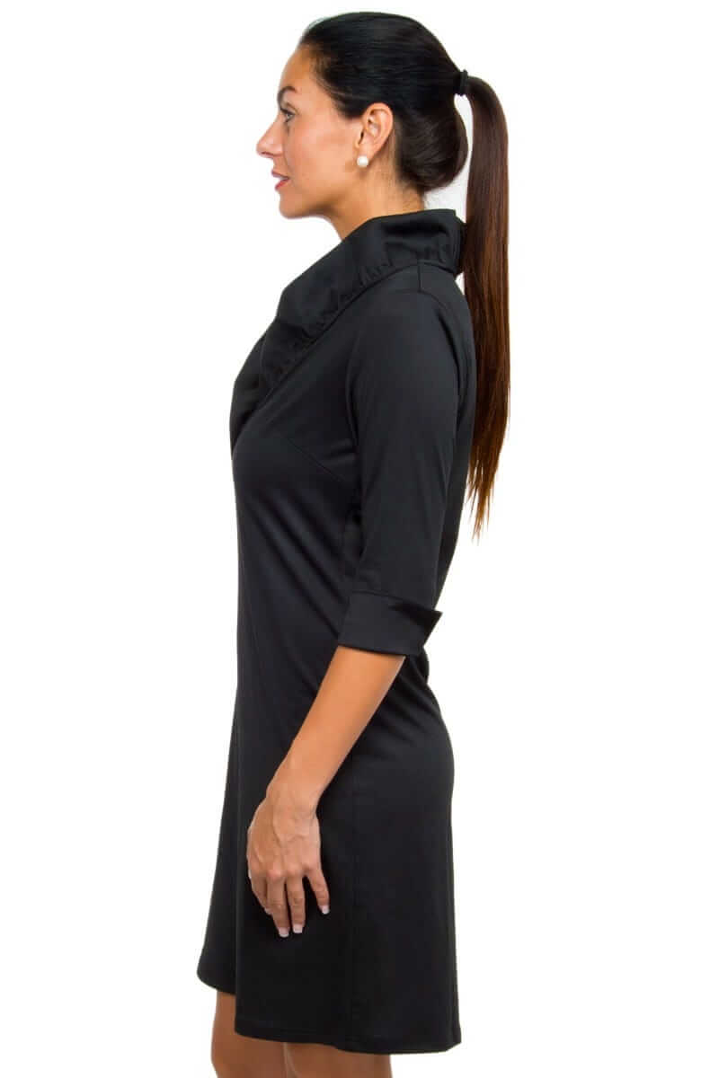 Gretchen Scott LLC - Wholesale Dress - Women's - Jersey Ruffneck Dress - Solid7