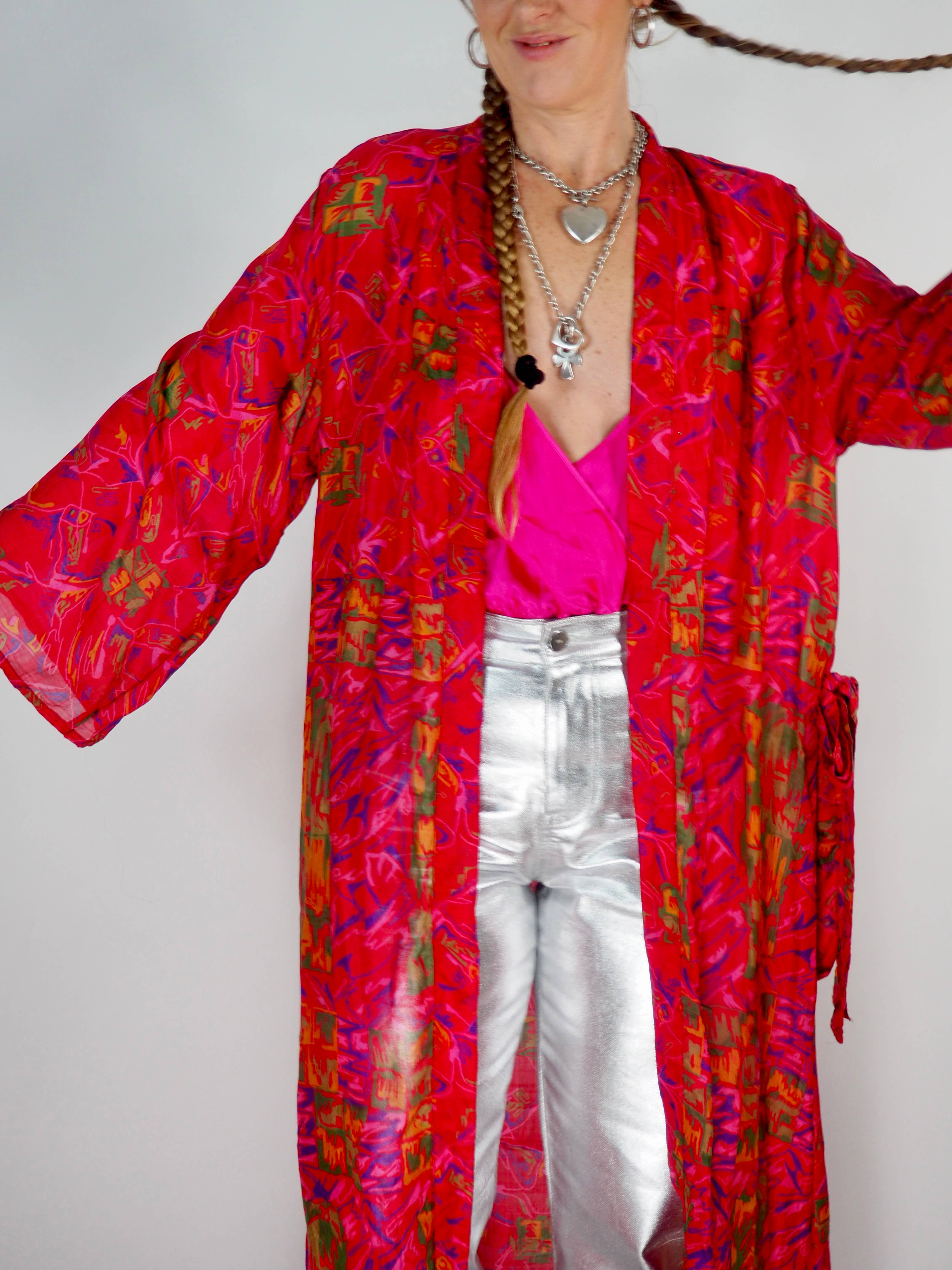 Vagabond Ibiza - Wholesale Kimono - Women's - The Kardash Kimono Long – Up-cycled Vintage Sari Kimono 37