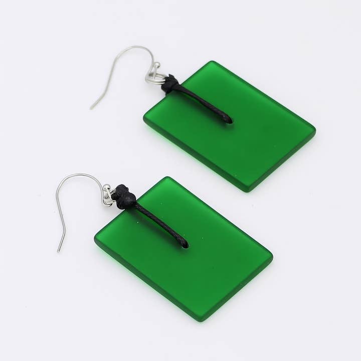 Sylca Designs - Vendita all'ingrosso Orecchini pendenti - Orecchini pendenti rettangolari verdi2