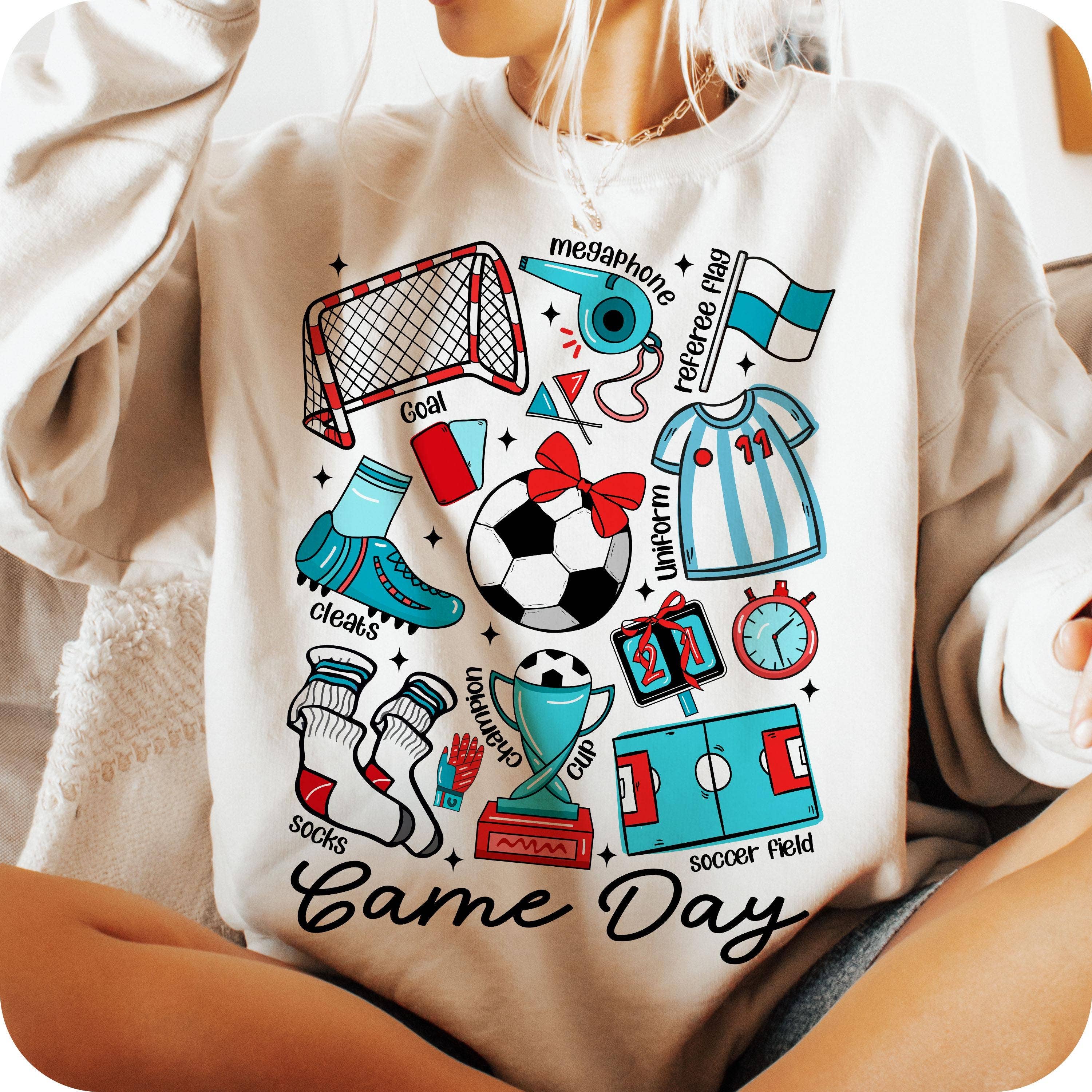 NVC Ecommerce LLC - Wholesale T-Shirt (Graphic) - Women's - Game Day Soccer Coquette Sweatshirt, Retro Soccer T-Shirt1