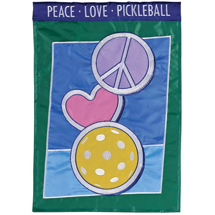 Flag Peace Love Pickleball 13x18 for wholesale by Magnolia