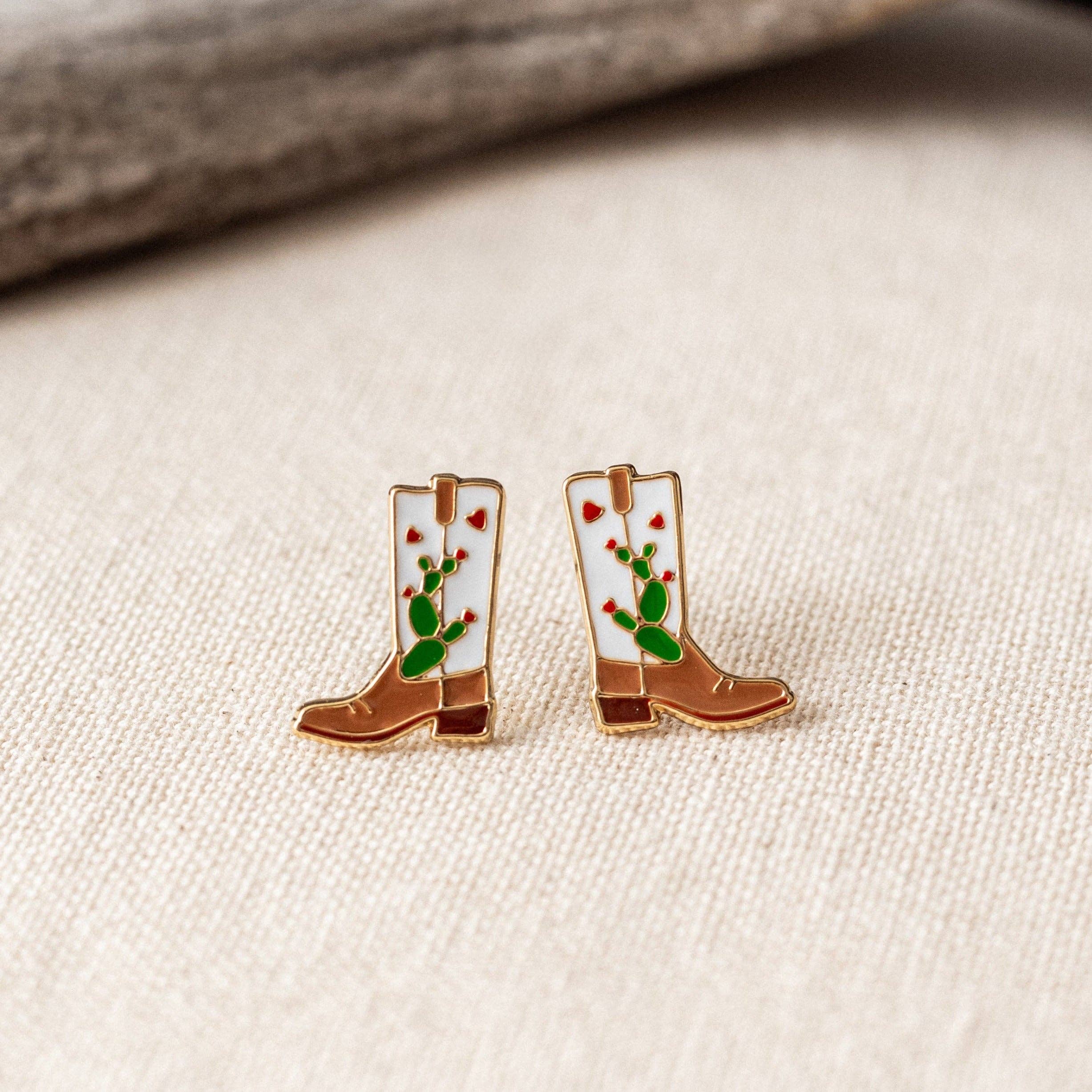 Miss Modi - Wholesale Jewelry Set - Cowgirl Cactus Boots Enamel Earrings/ Bracelet/ Necklace