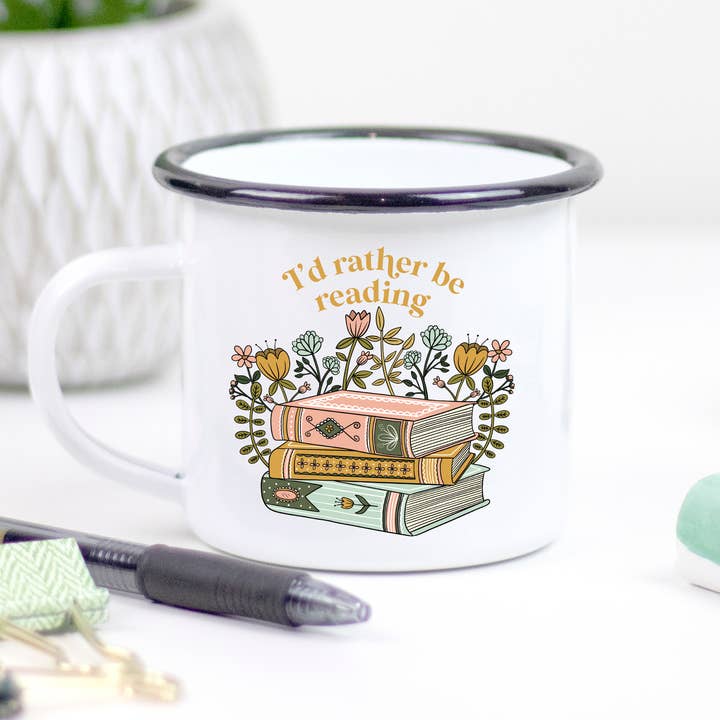 Book Stack Camp Mug, Reading, Book Lover, Literary Mug for wholesale by Remember November, Inc