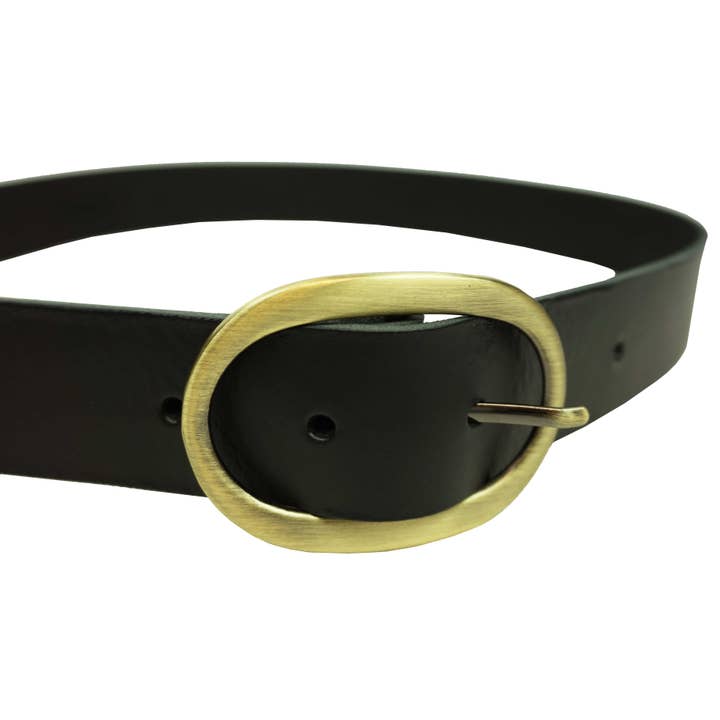 Anais - Wholesale Belt - Women's - Leather belt with gold buckle 25355