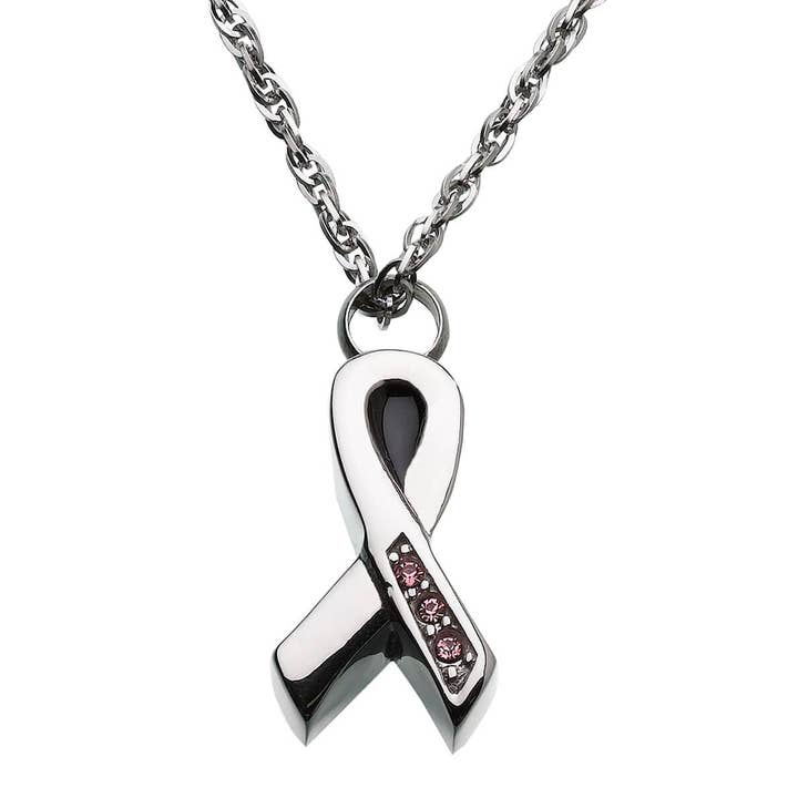 Lillian Rose - Wholesale Pendant/charm necklace - Pink Ribbon Sympathy Memorial Necklace0