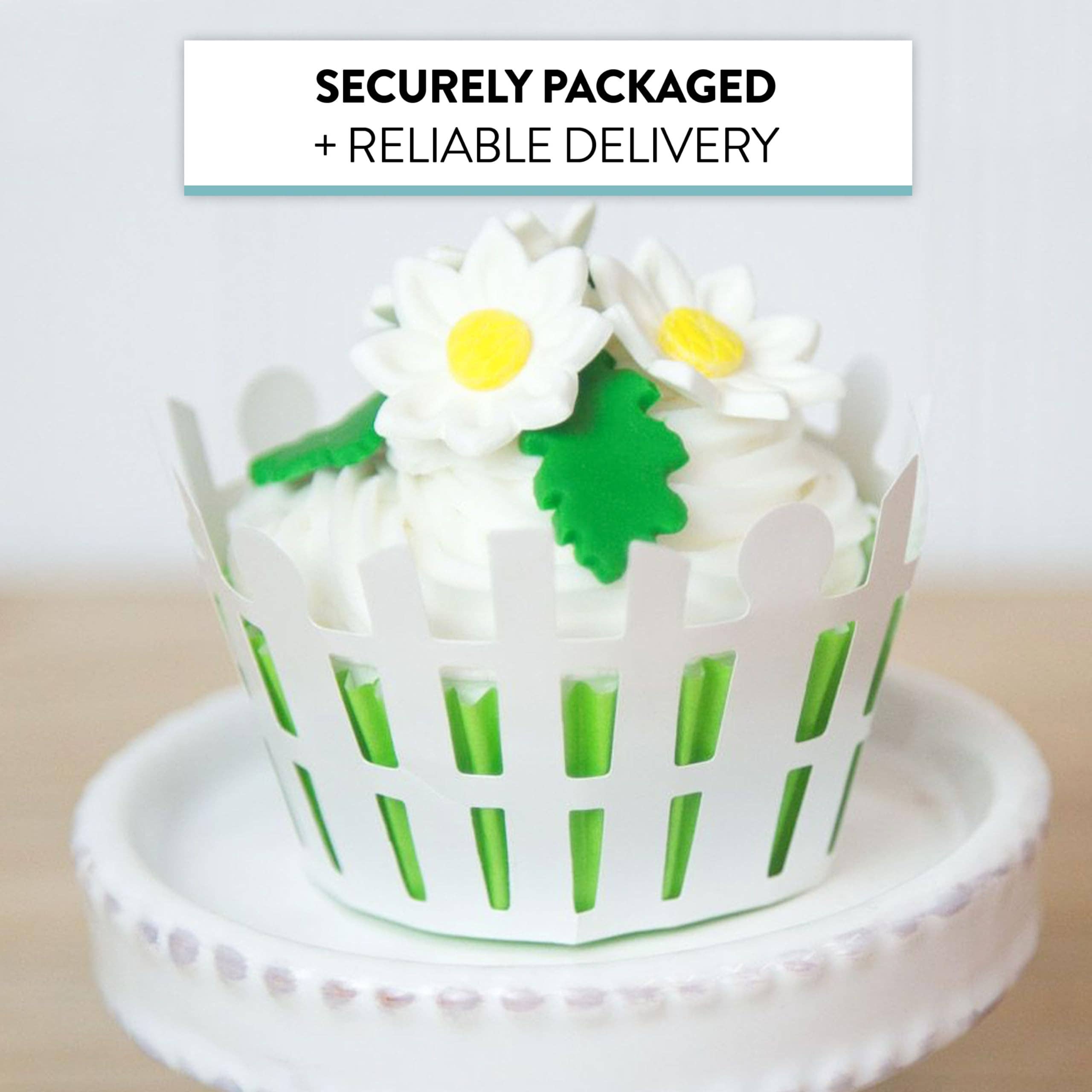 Global Sugar Art - Wholesale Taart/cupcaketopper - Eetbare Madeliefje Taartdecoraties, Witte en Gele Suikerbloemen, Onbedraad 1 Inch, Madeliefje Cupcake Toppers, Eetbare Bloemen Taartdecoraties door Chef Alan Tetreault, Global Sugar Art5