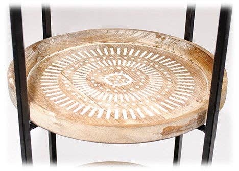 Will's Company - Wholesale Free Standing Shelf - 3 or 4 Tiered Standing Metal & Wood Shelf Unit - 2 options2