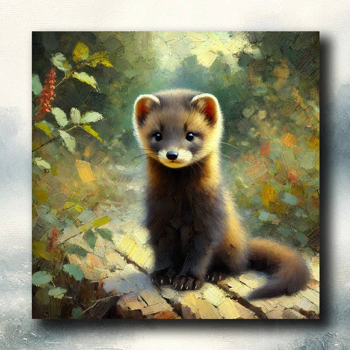 frostedgrey – wholesale Magnet – Mårddjur Kylskåpsmagnet 55x55mm0