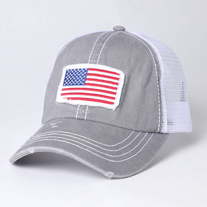 Fashion City - Wholesale Trucker Hat - Unisex - America USA Flag Mesh Snapback Baseball Cap5