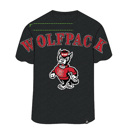 WASHEDBLACK NC State Southern Split Oversized Band Tee for wholesale on Faire1