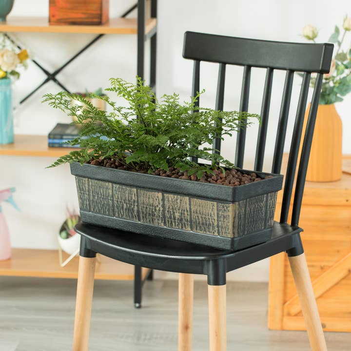 Quickway Imports – suporte para vasos de plantas por atacado – Caixa de plantador de plástico para calha retangular externa e interna, Veg3