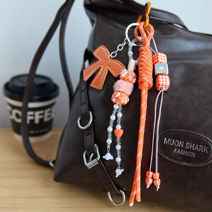 Dipped Shop - Wholesale Keychain - Women's - Cute Leather Heart Braided Keychain Bag Charm DP257653