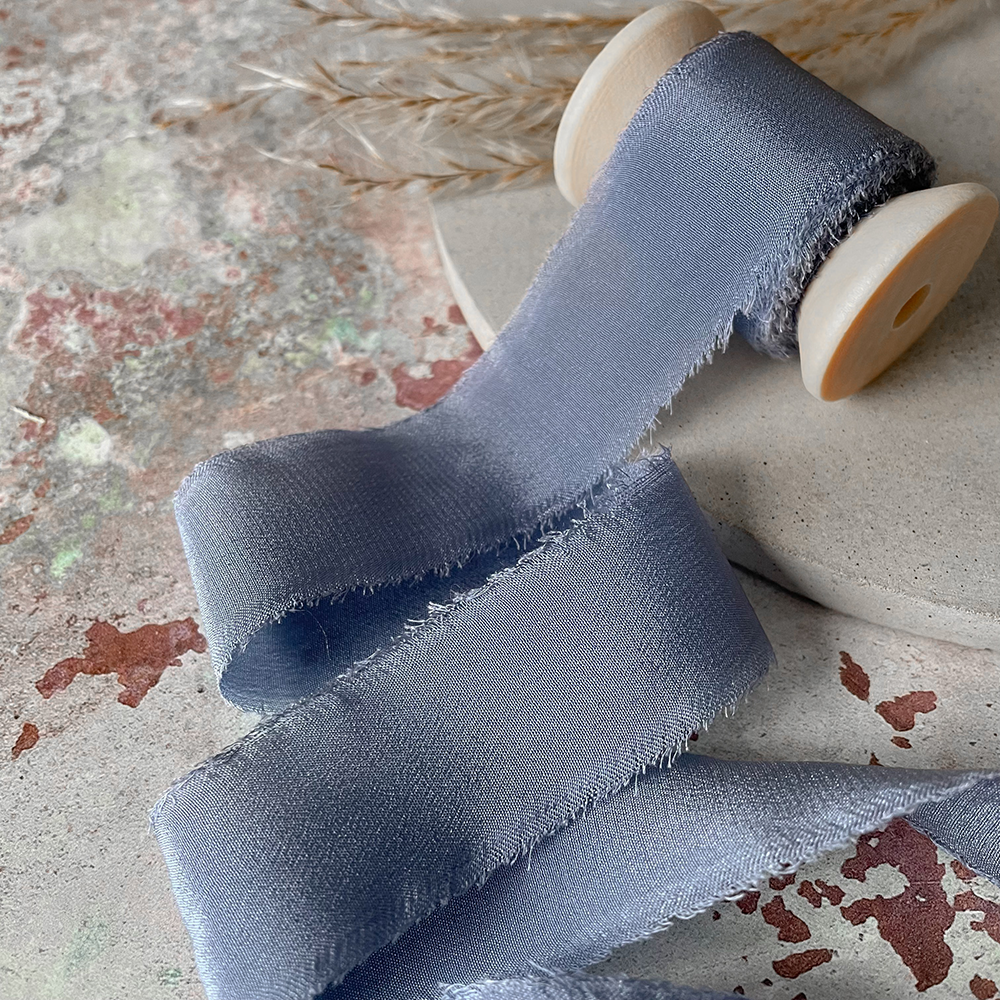 Imaginediy - Wholesale Ribbon - Gift Wrapping - 25mm Silk Ribbon in Airforce Blue1