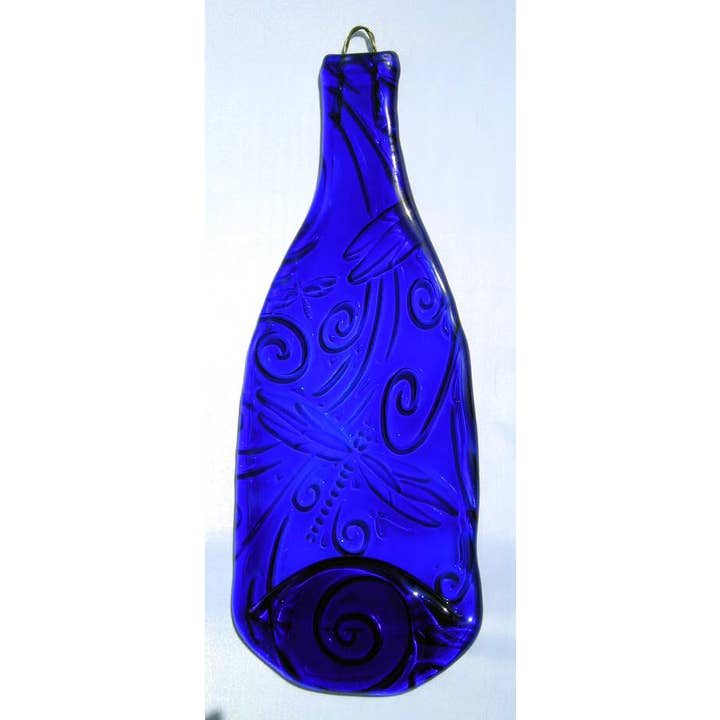 Wine Bottle Art - Wholesale Platter - Platter - Dragonfly Wine Bottle Cheese Platter1