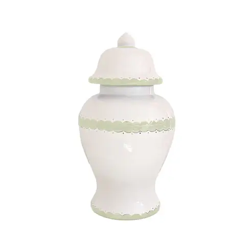 Lo Home | Ruby Clay - Wholesale Decorative Jar - Scallop Ginger Jars in Soft Green2