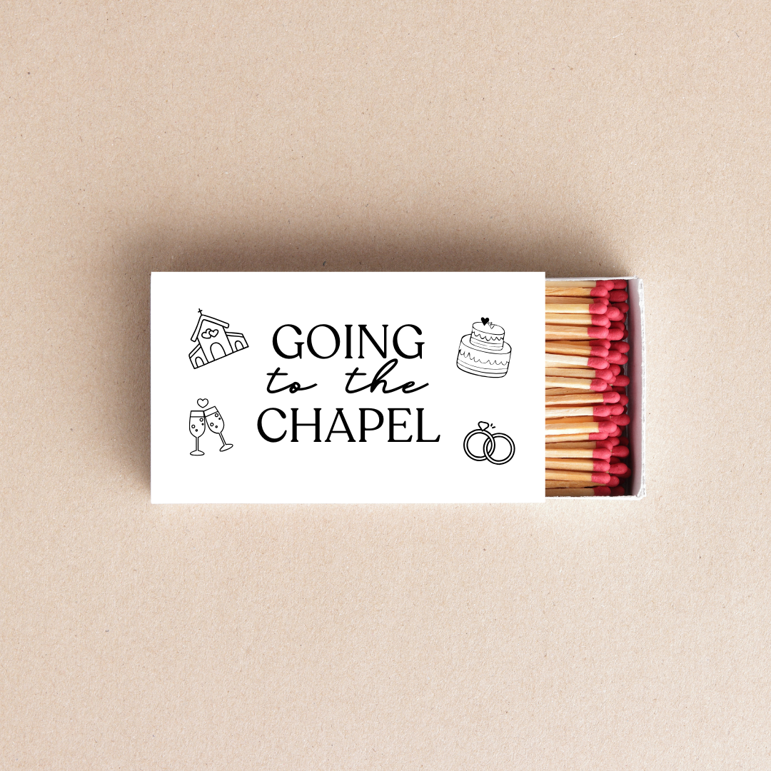 Twentynine Luxury - Wholesale Matches - Going to the Chapel Custom Matchboxes Wedding Favors0