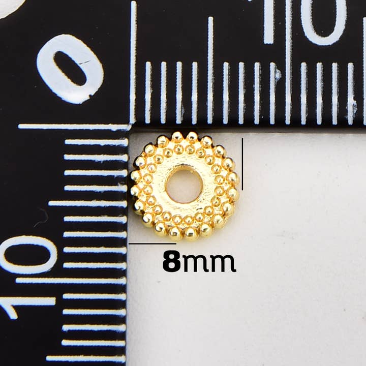 Beads Creation - Wholesale Beads - Flat Round Spacer Beads, Gear Shaped Spacer Bead, SP0973
