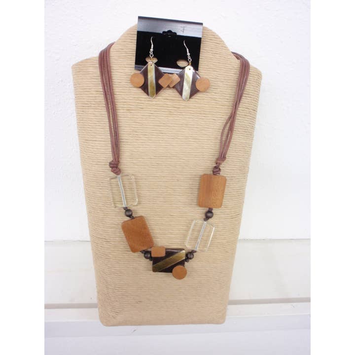 4 STRANDS BROWN WAX ADJUSTABLE CORD WITH RECTANGULAR WOOD AN for wholesale by International Duru's