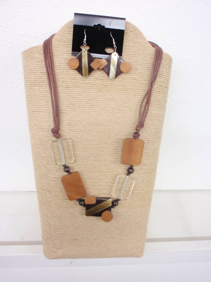 4 STRANDS BROWN WAX ADJUSTABLE CORD WITH RECTANGULAR WOOD AN for wholesale by International Duru's