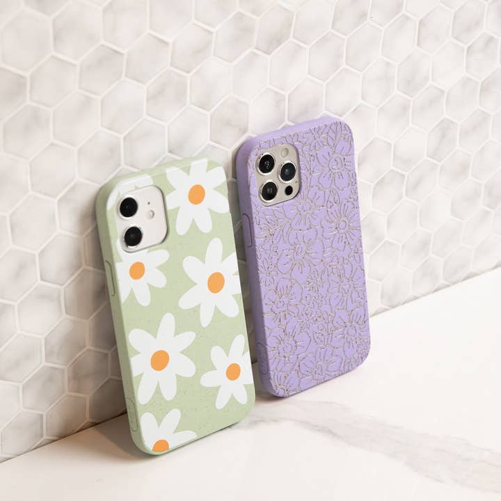 Pela Case Corporation – wholesale Phone case – Women’s – Sage Green Daisy iPhone 6/6s/7/8/SE Case