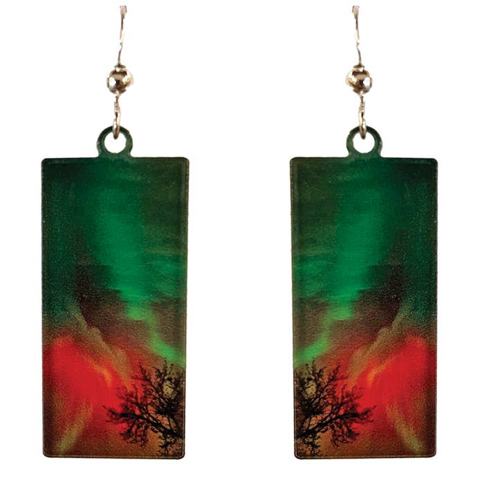 d'ears inc. - Wholesale Hangende/ronde oorbellen - Groene Bliksem Aurora oorbellen, sterling zilveren oorhaken0