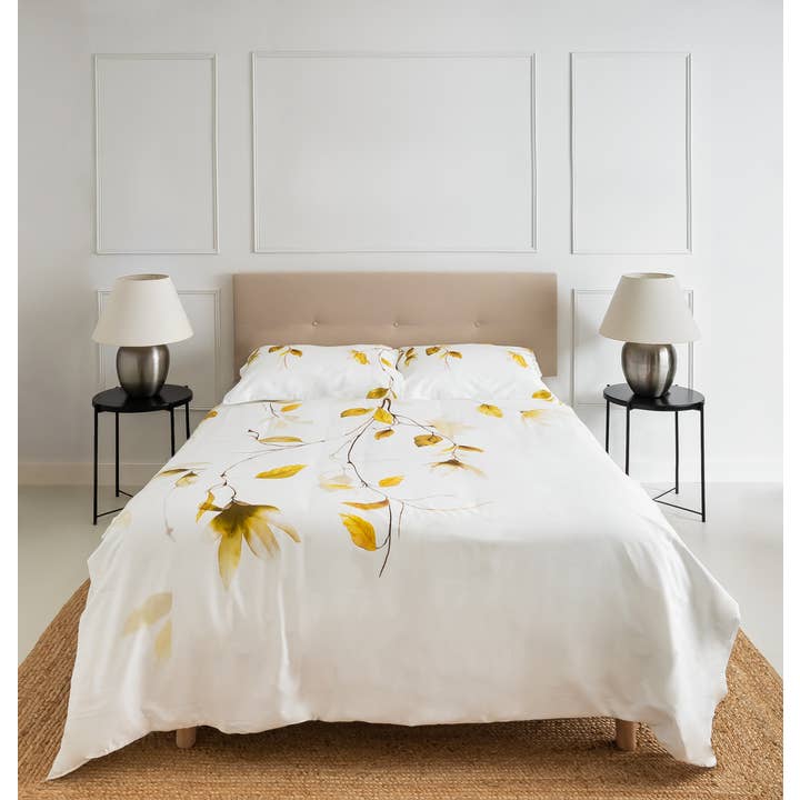 Funda nórdica Japan color amarillo para venta al por mayor de The Lino