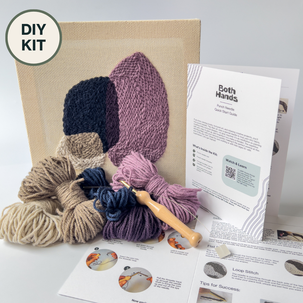 Both Hands Crafts - Wholesale DIY Craft Kit - "Pebbles III" - Beginner Punch Needle Kit - Wall Art9