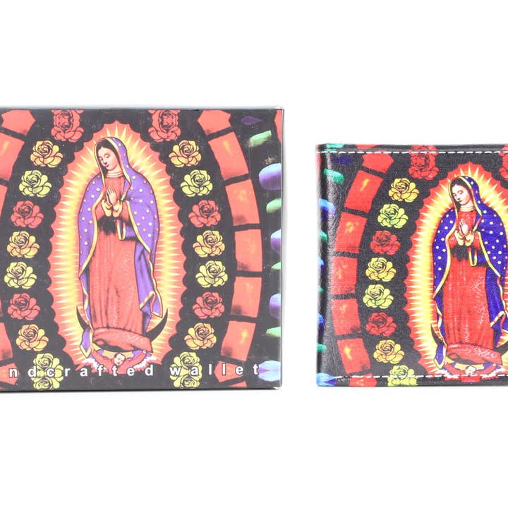 Leather Impressions Inc - Wholesale Wallet - Women's - Lady Guadalupe Roses Vegan Leather Bifold with Gift Box7
