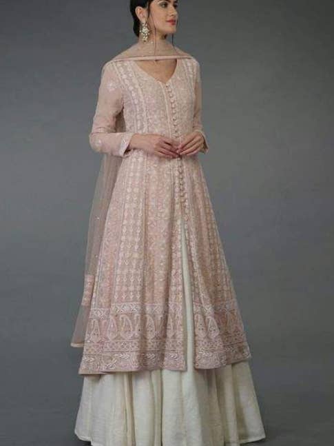 Sira W Viscose Georgette Kurta and Skirt with Dupatta for wholesale by Ayurvastram