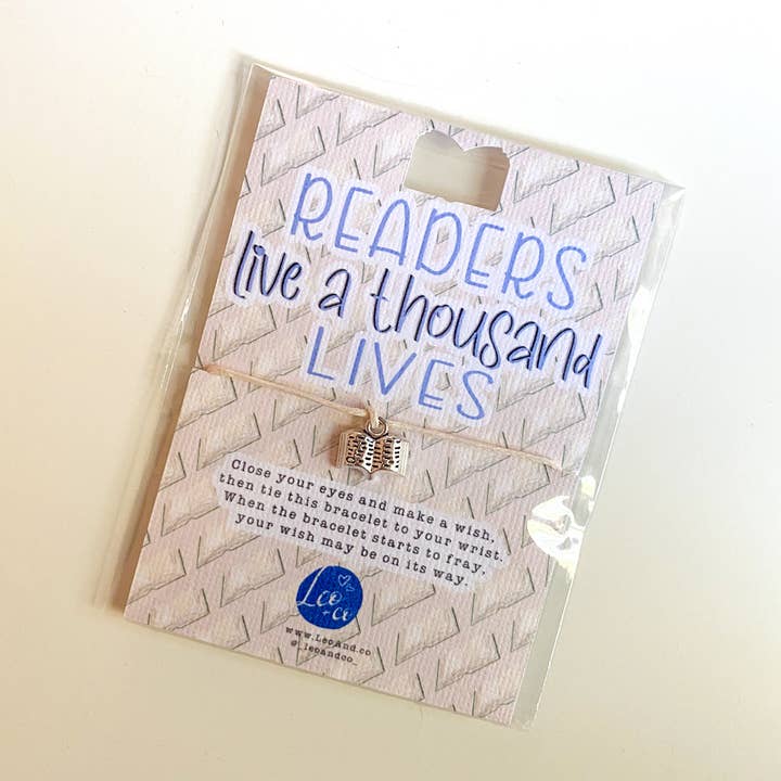 Leo & Co Gifts - Wholesale Charm/Dangle Bracelet - Readers Live a Thousand Lives Book Wish Bracelet1