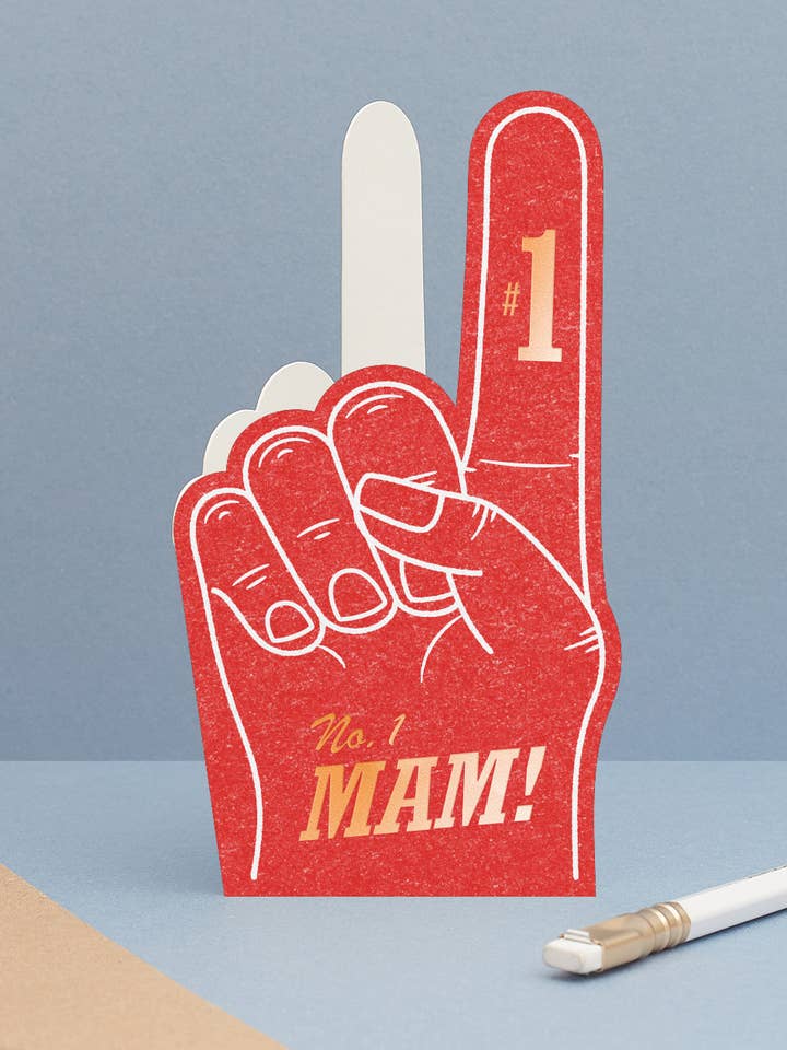 Biglietto di Compleanno con Dito di Schiuma per la Mamma N. 1 | Biglietto per la Festa della Mamma per la vendita all'ingrosso da parte di Another Loop