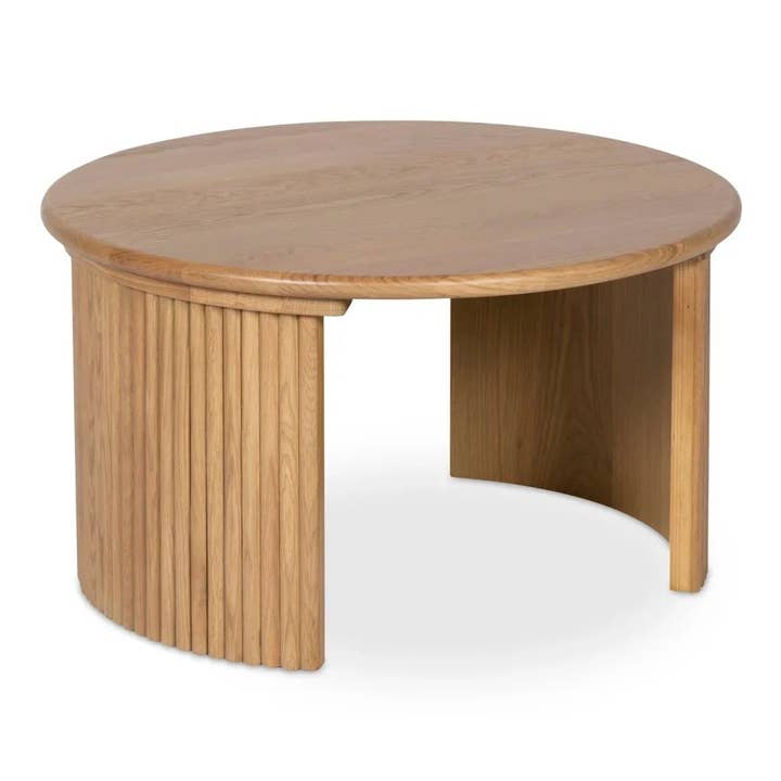 LOOMLAN - Wholesale Coffee Table - Penny Solid Oak Top Round Coffee Table14