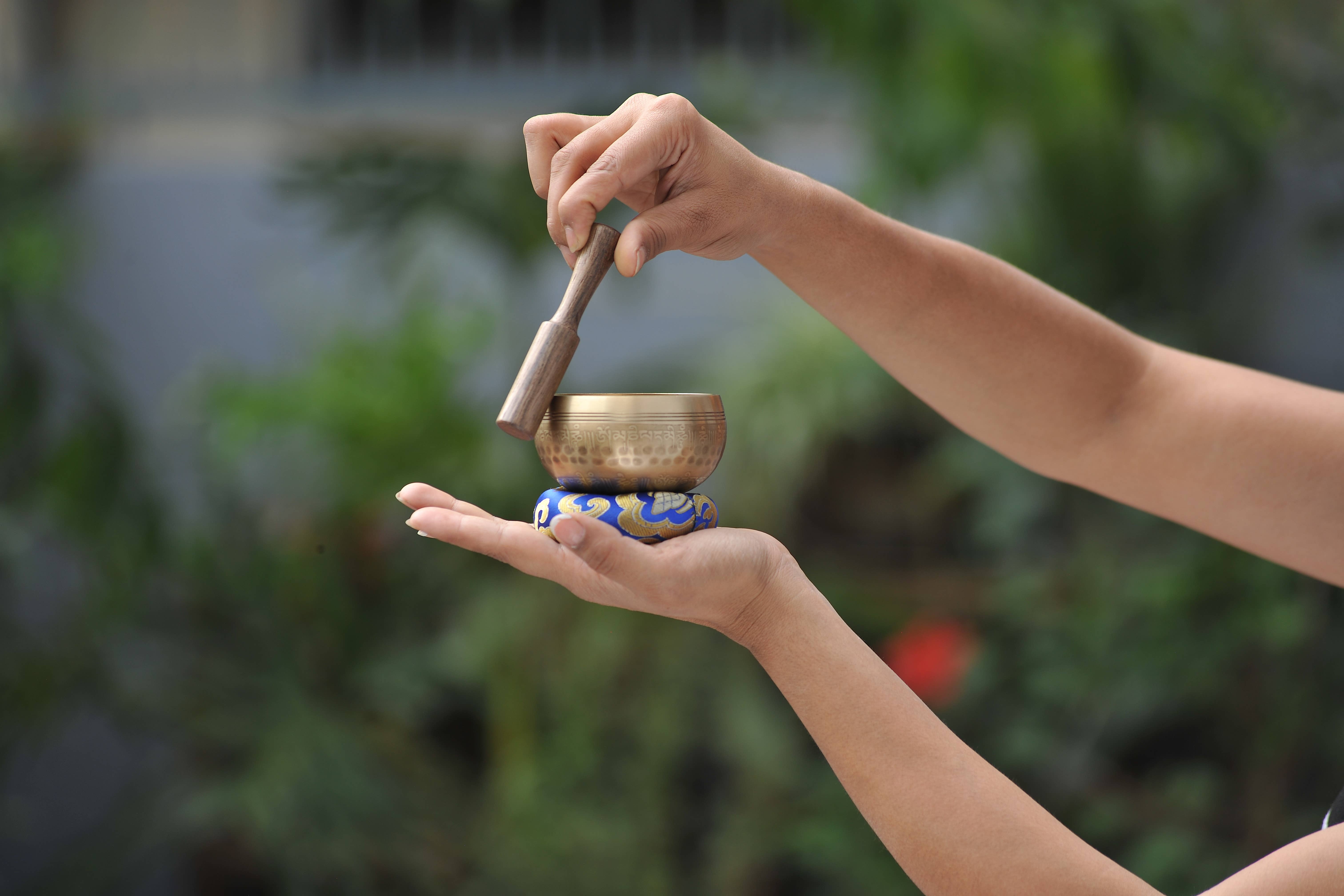 The Collection Royal / Royal Handicrafts – Großhandel Meditationszubehör – Schlichte, geschlagene doppelte Bajra-Tibetische Klangschale3